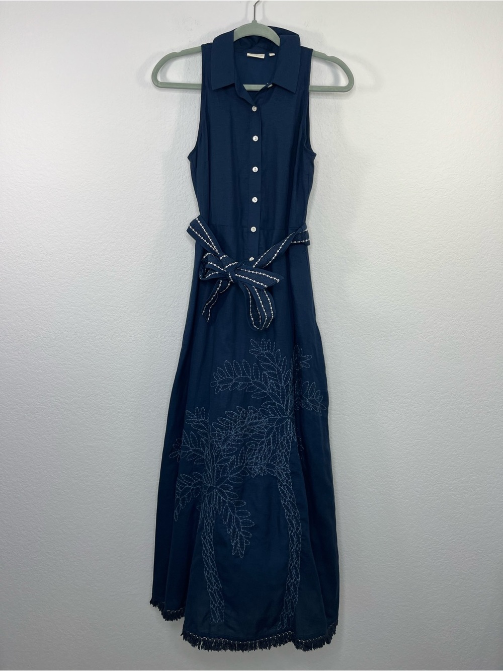 Spartina 449 Emeline Dress Hamilton Palm Embroidery size XS - Picture 2 of 9